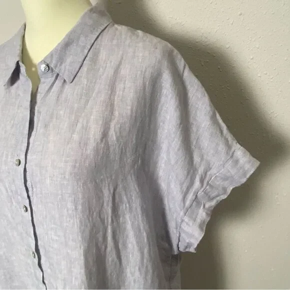 Tahari 100% Linen Short Sleeve Coastal Beachy Shirt Dress Women's Size 1X - Picture 6 of 14